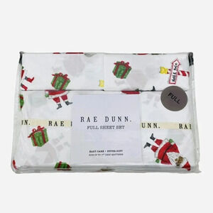 Rae Dunn Santa Claus Christmas Gifts North Pole Full Bedsheet Set Holiday Decor